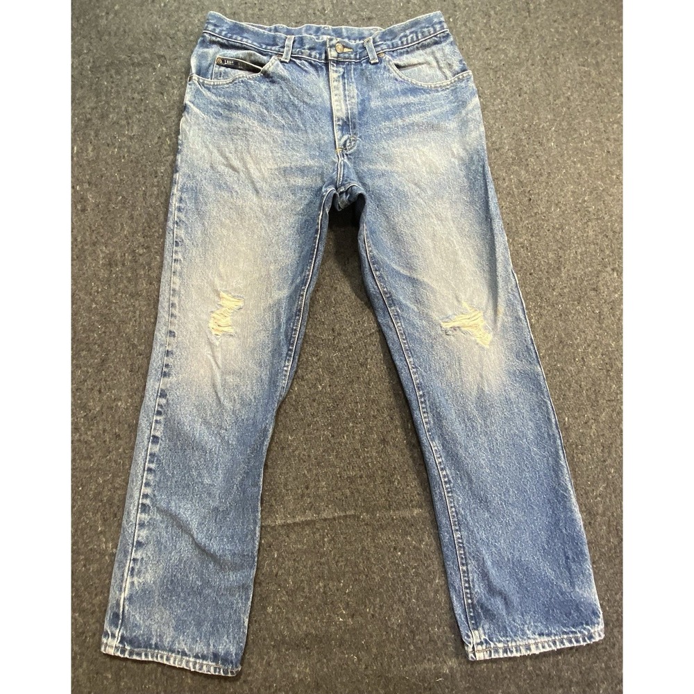 Lee Medium Washed City Retro Casual Blue‎ Jeans Men's 32x28 Denim Distressed